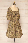 Noemimi Short Leopard Print Dress w/ Ruched Back | La petite garçonne side view