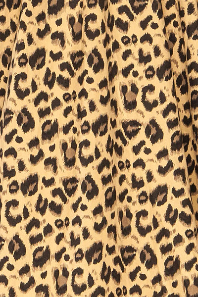 Noemimi Short Leopard Print Dress w/ Ruched Back | La petite garçonne fabric