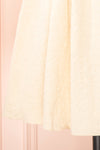 Nolla Babydoll Beige Gingham Dress w/ Flower Detailing | Boutique 1861 bottom
