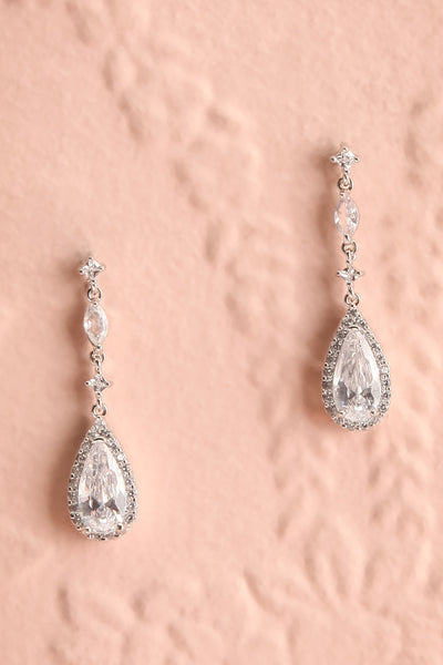 Noor Silver Crystal Pendant Earrings | Boudoir 1861 close-up