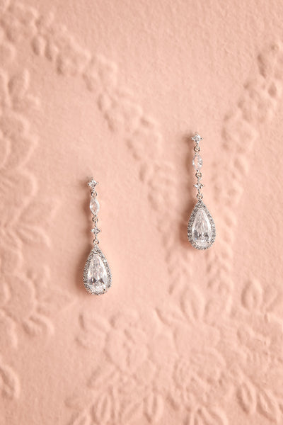 Noor Silver Crystal Pendant Earrings | Boudoir 1861