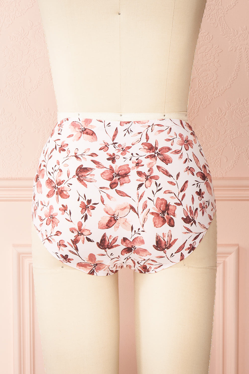Buy Mid Waist Floral Print Bikini Panty in White - Cotton Online