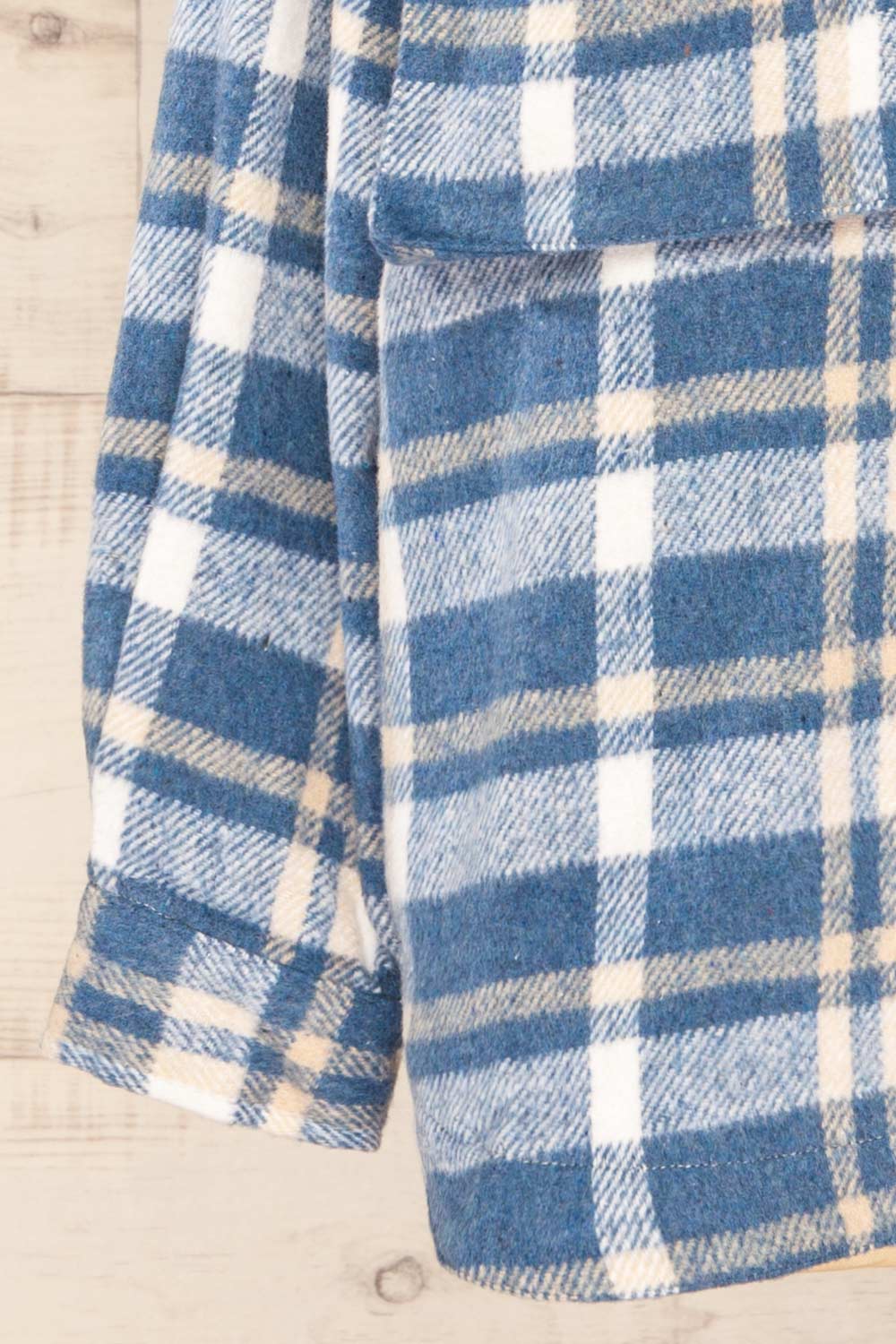 Norah Blue Plaid Shacket w/ Front Pockets | La petite garçonne bottom 