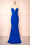 Norcia Blue Shimmery Bustier Mermaid Maxi Dress | Boutique 1861 front view