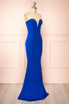 Norcia Blue Shimmery Bustier Mermaid Maxi Dress | Boutique 1861 side view