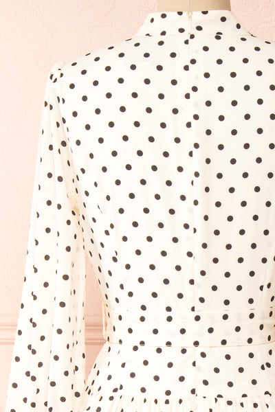 Nordis Belted Polka-Dot Midi Dress | La petite garçonne back close-up