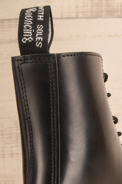 Nottingham Black Dr. Martens Lace-Up Boots logo close-up | La Petite Garçonne