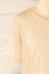 Nouem Beige Oversized T-Shirt | La petite garçonne side close-up
