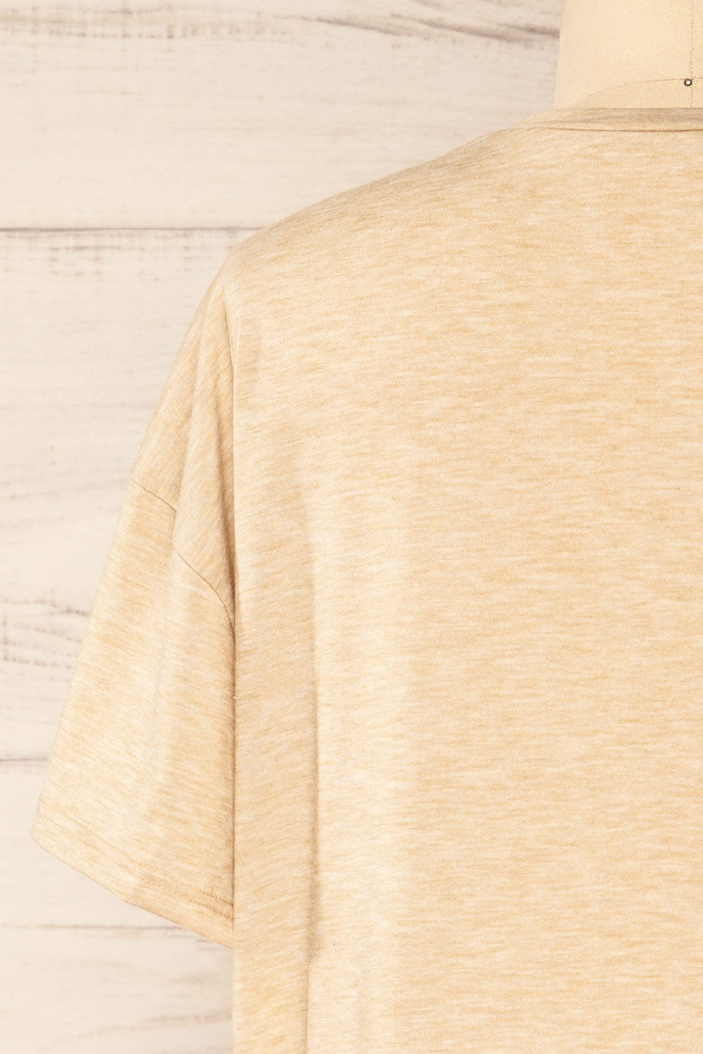 Nouem Beige Oversized T-Shirt | La petite garçonne back close-up