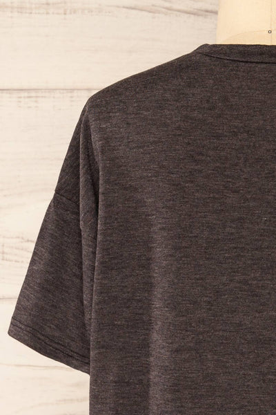 Nouem Grey Oversized T-Shirt | La petite garçonne back close-up