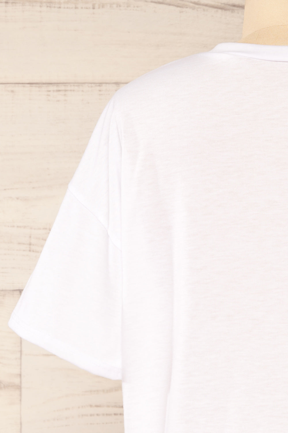 Nouem Ivory Oversized T-Shirt | La petite garçonne back close-up