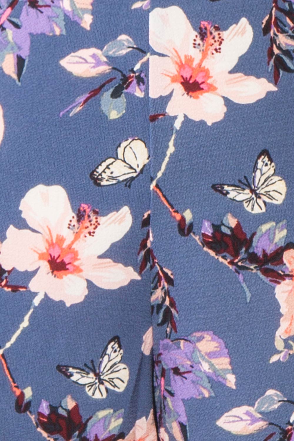 Nouli Blue Floral Sleeveless V-Neck Romper | Boutique 1861 fabric 