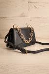 Novina Black Faux-Leather Crossbody Handbag | La petite garçonne side view