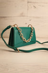 Novina Green Faux-Leather Crossbody Handbag | La petite garçonne side view