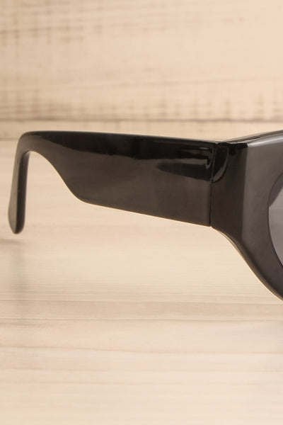 Novosi Black Cat-Eye Sunglasses | La petite garçonne branch close-up