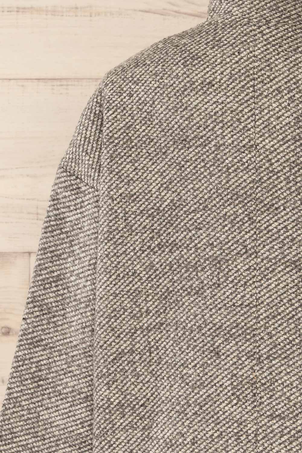 Nowskie Grey Short Coat w/ Buttons | La petite garçonne back close-up