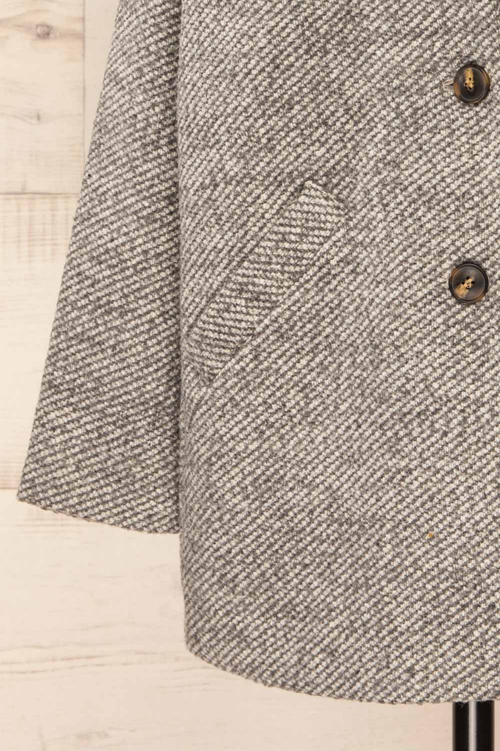 Nowskie Grey Short Coat w/ Buttons | La petite garçonne sleeve
