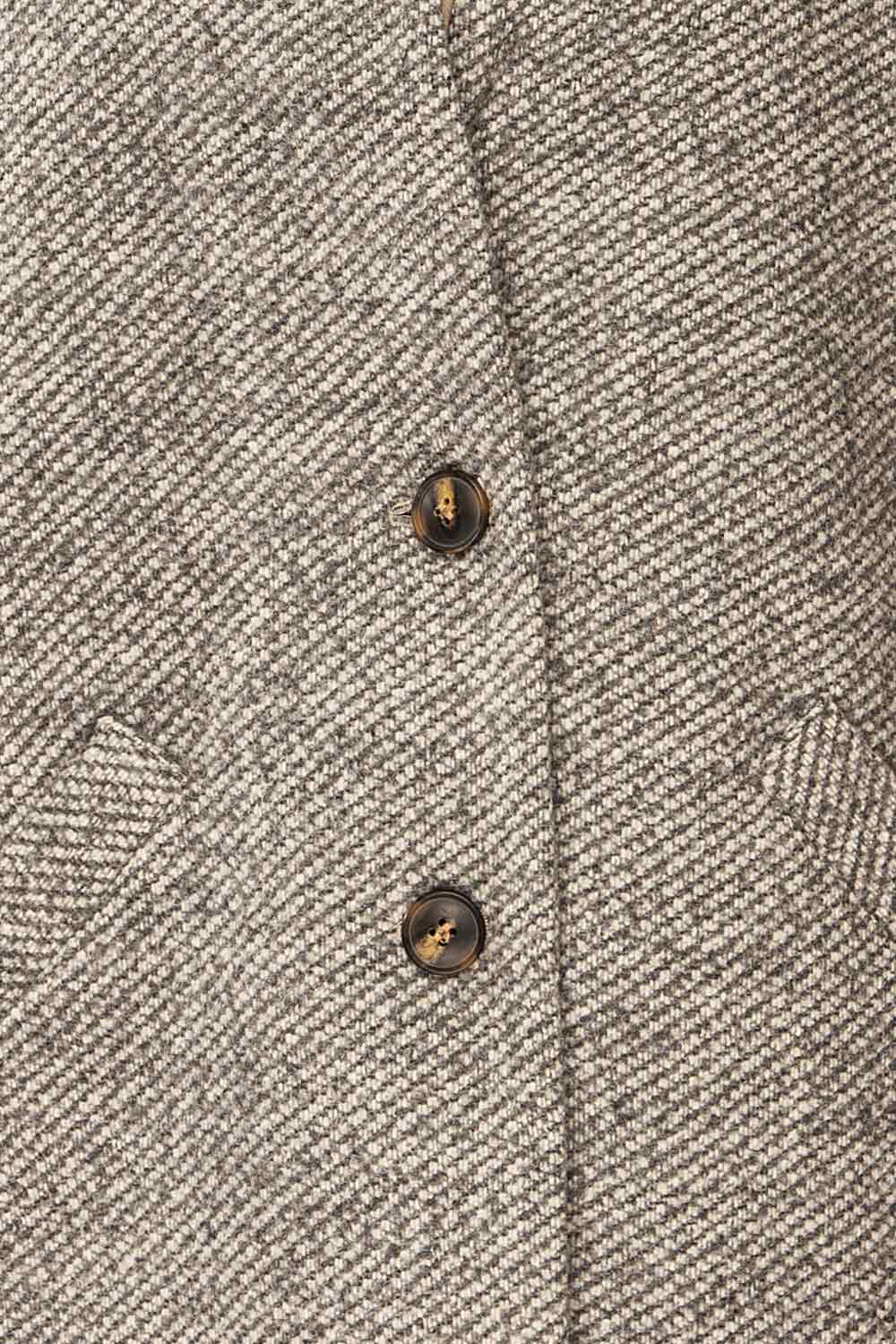 Nowskie Grey Short Coat w/ Buttons | La petite garçonne fabric
