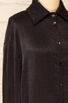 Nubia Black Light Pleated Button-Up Shirt | La petite garçonne side close-up