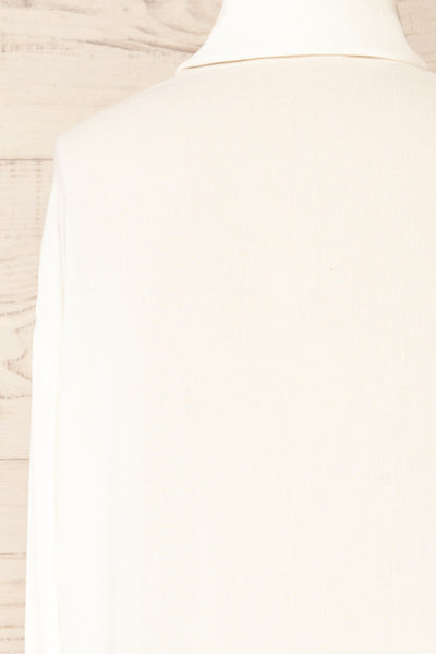 Nubia Ivory Lightweight Button-Up Shirt | La petite garçonne back close-up