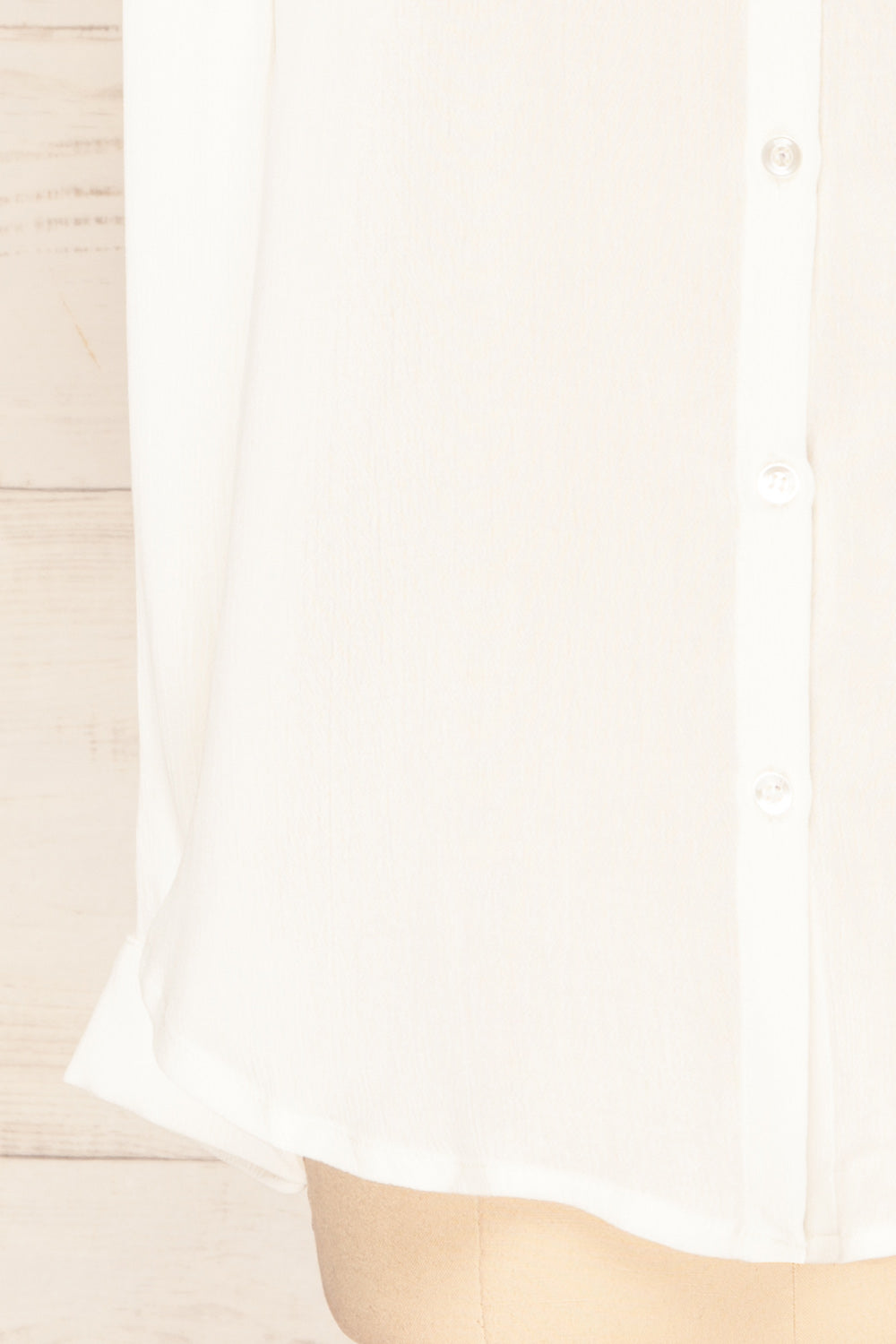 Nubia Ivory Lightweight Button-Up Shirt | La petite garçonne bottom 
