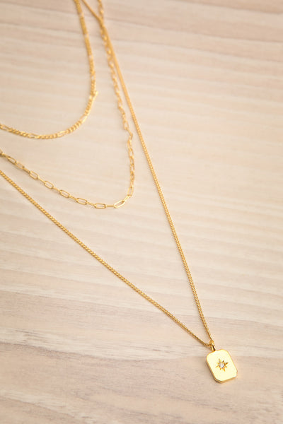 Nubill Gold Layered Pendant Necklace | La petite garçonne flat view