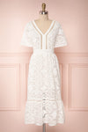 Nuiova White Lace Butterfly Sleeved Midi Dress | Boutique 1861