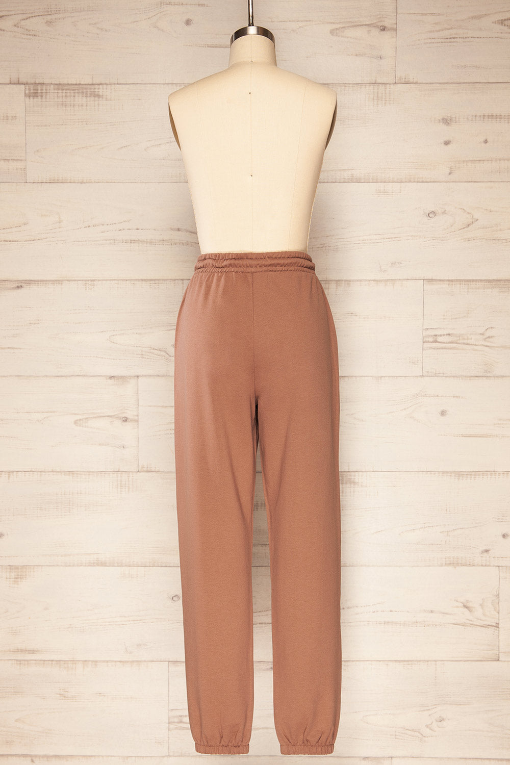 Numich Brown Sweat Jogger Pants w/ Elastic Waist | La petite garçonne  back view