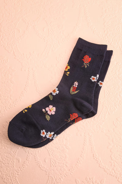 Nunc Navy Floral Ankle Socks | La petite garçonne
