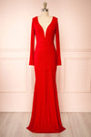 Nykha Red Backless Mermaid Dress | Boutique 1861 front view