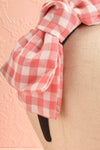 Nynet Pink Gingham Print Headband | Boutique 1861 front close-up