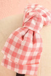 Nynet Pink Gingham Print Headband | Boutique 1861 side close-up