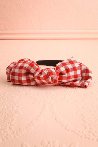 Nynet Red Gingham Print Headband | Boutique 1861 flat