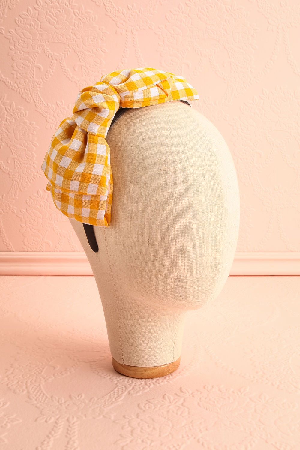 Nynet Yellow Gingham Print Headband | Boutique 1861 front