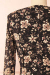 Nyx Midi Floral Mesh Dress w/ Long Sleeves | Boutique 1861  back close-up