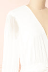 Ochako Ruched Mini Dress w/ Organza Sleeves | Boutique 1861 side close-up