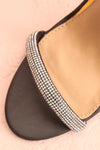 Odessa Black Sparkly Heeled Sandals | Boudoir 1861 flat close-up