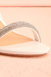 Odessa Ivory Sparkly Heeled Sandals | Boudoir 1861 front close-up
