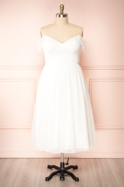 Odette White Midi Tulle Dress | Boudoir 1861 front view plus