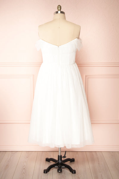 Odette White Midi Tulle Dress | Boudoir 1861 plus back view
