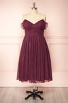 Odette Wine Burgundy Midi Tulle Dress | Boutique 1861 front plus