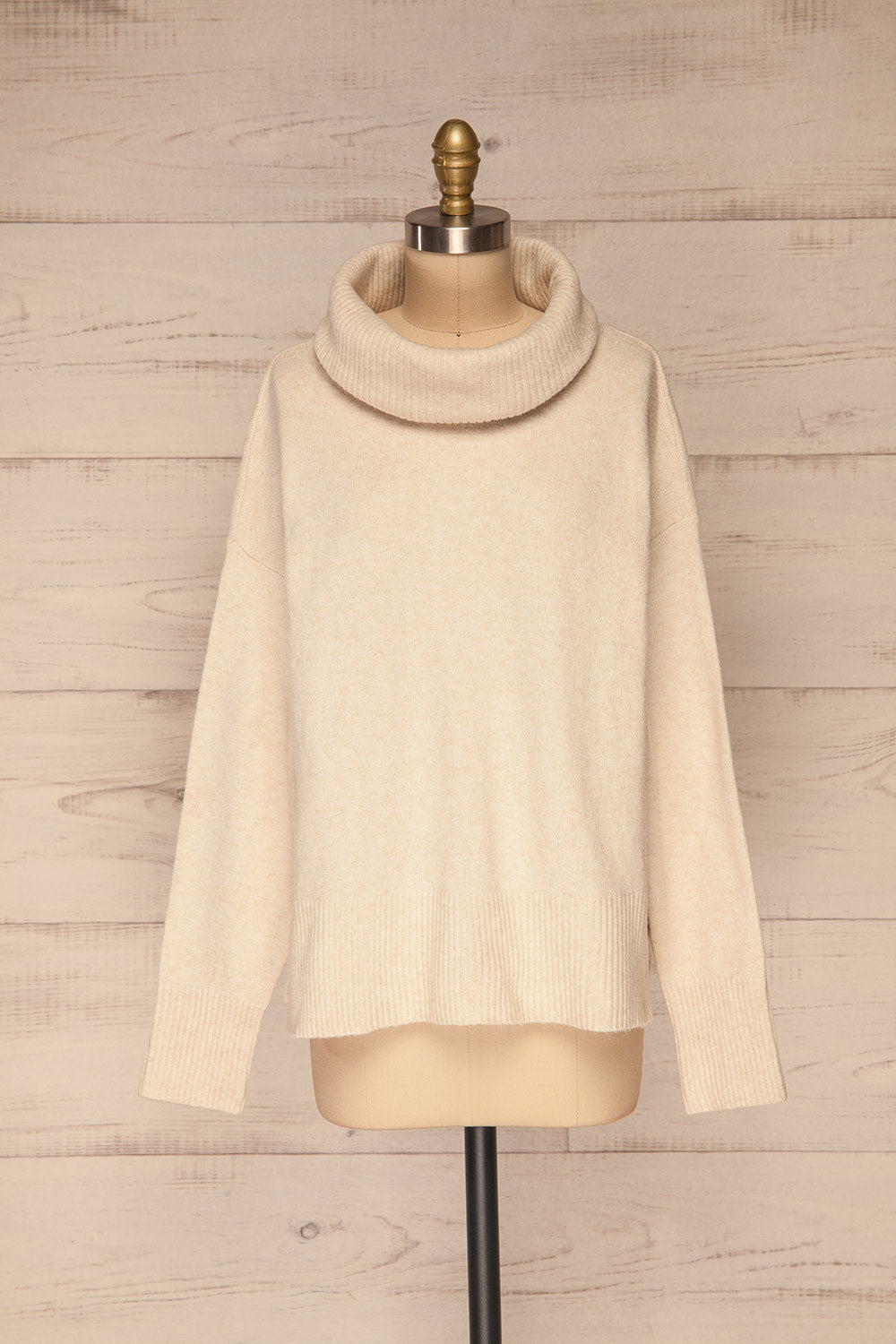 Odolanow White Turtleneck Knit Sweater | La petite garçonne front view 