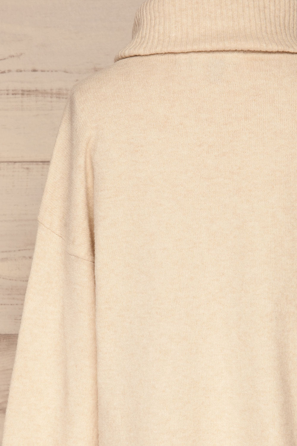 Odolanow White Turtleneck Knit Sweater | La petite garçonne back close-up