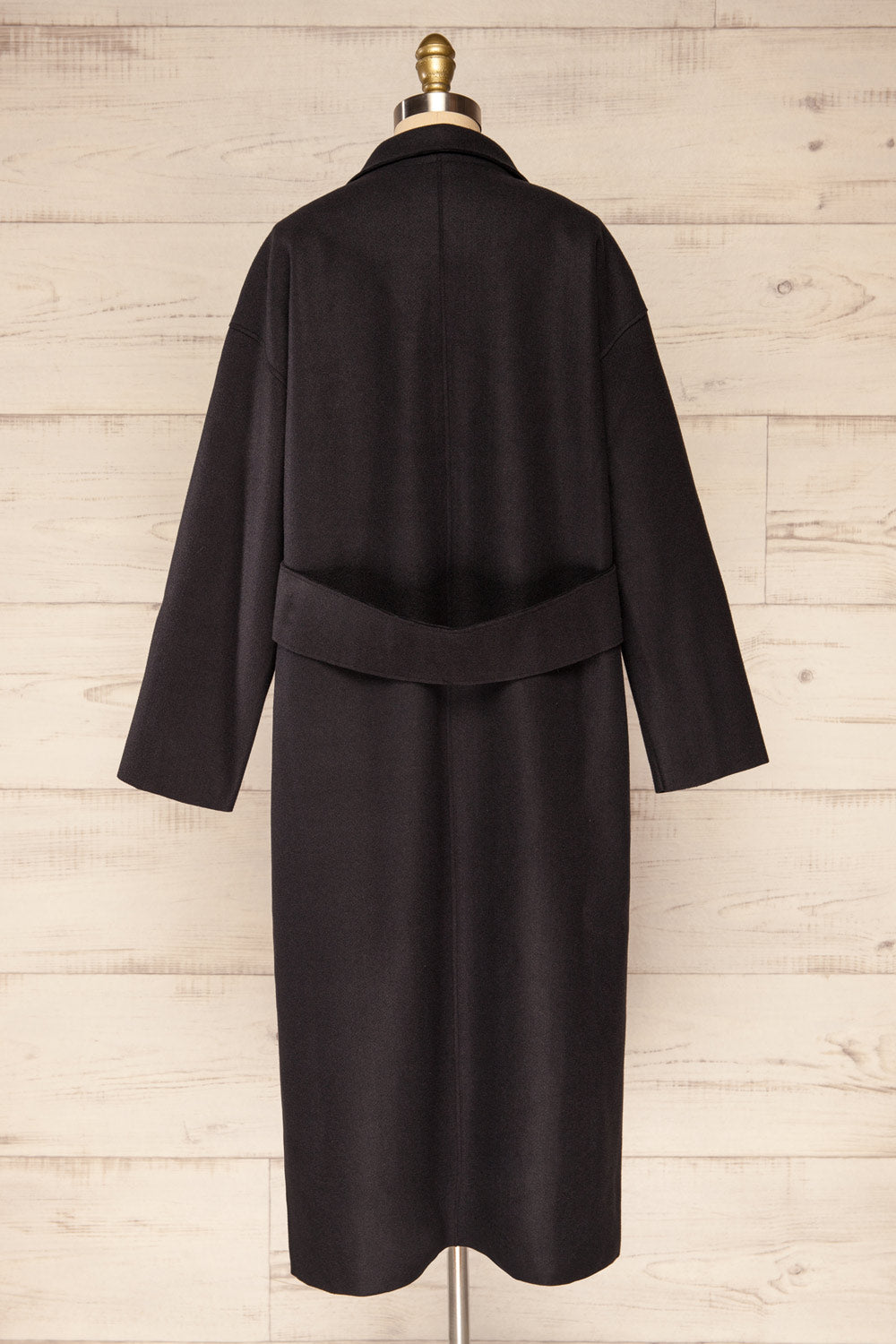 Oia Black Open Front Trench Coat | La petite garçonne back view