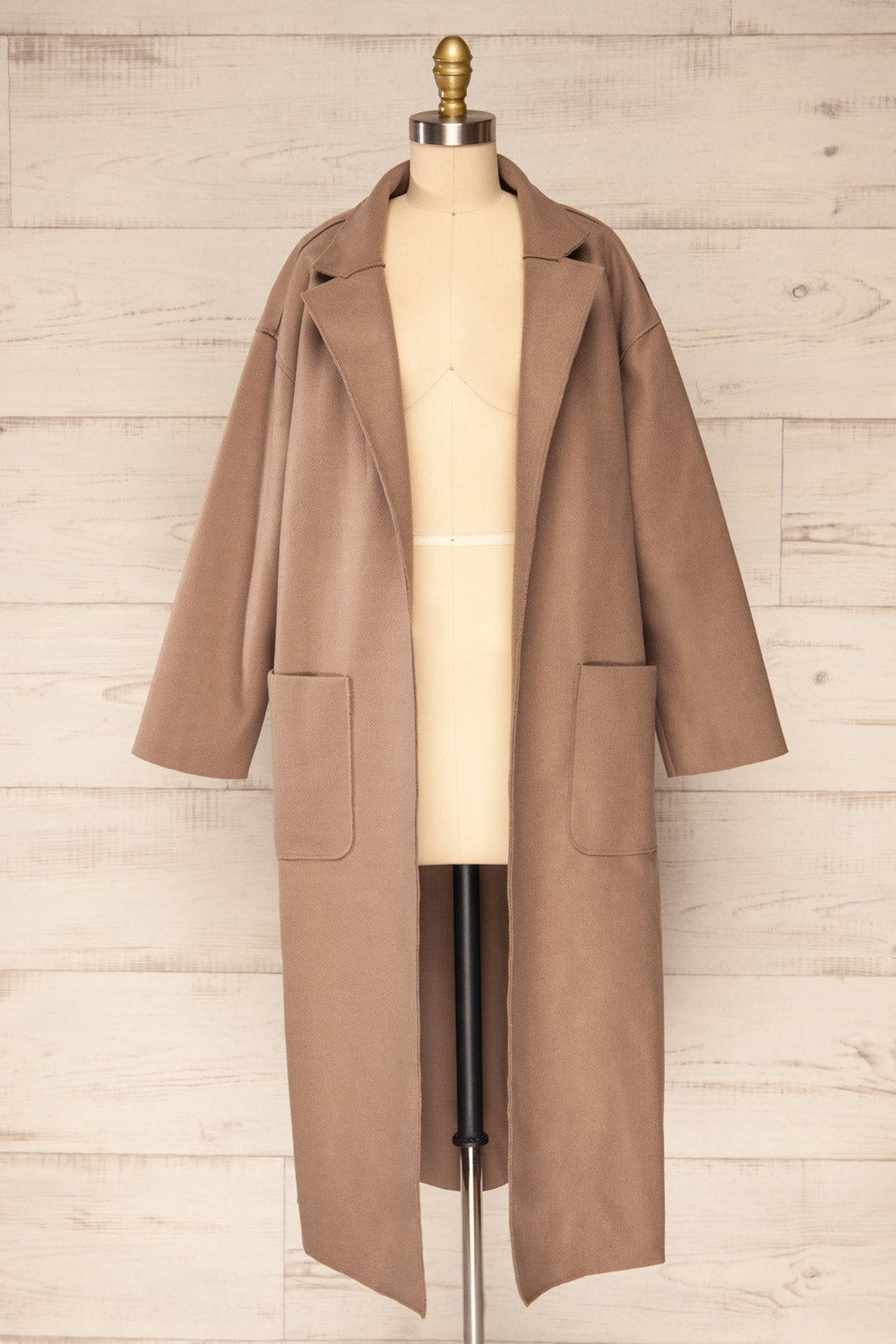 Oia Mocha Open Front Trench Coat | La petite garçonne front open