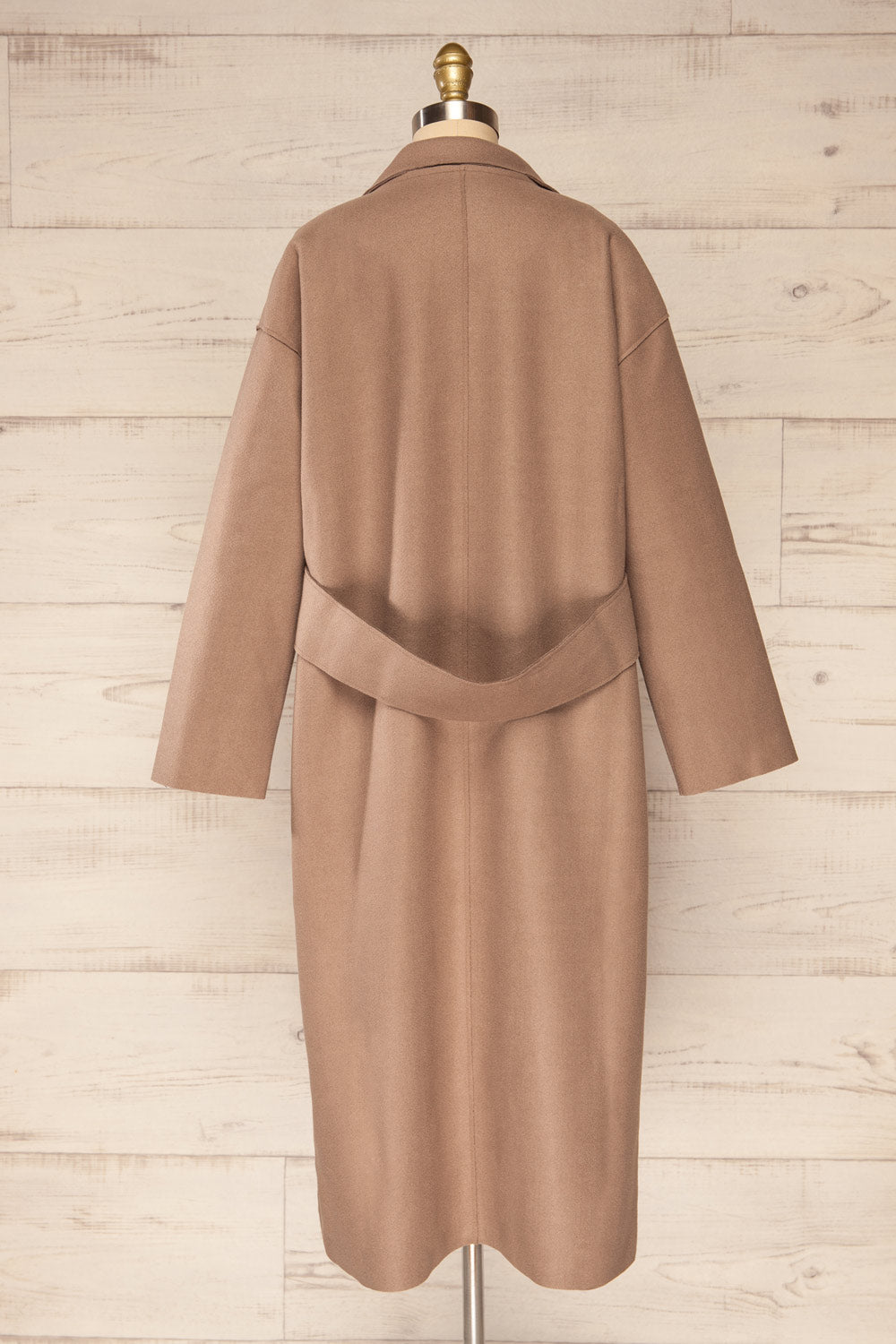 Oia Mocha Open Front Trench Coat | La petite garçonne back view