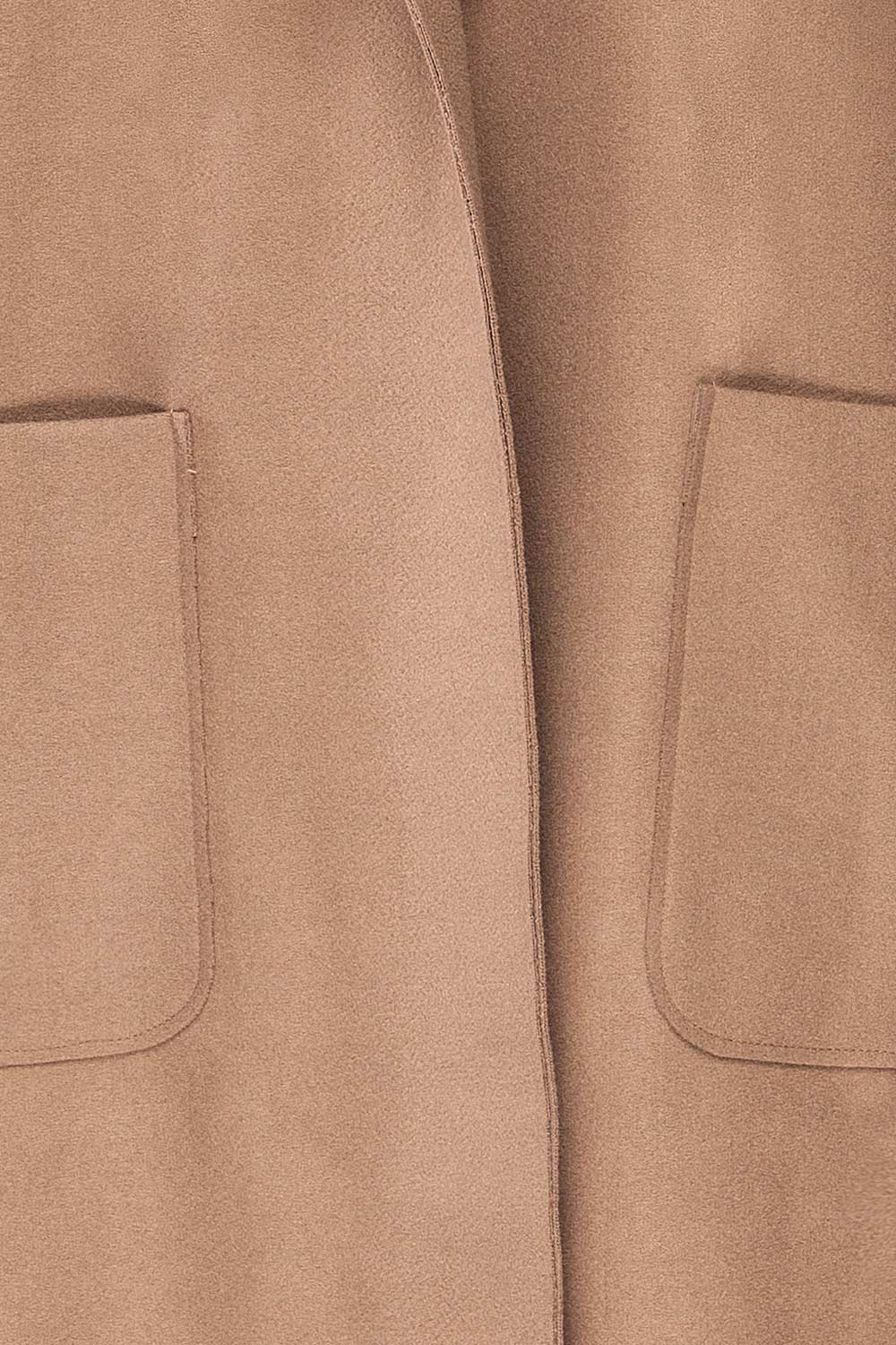 Oia Mocha Open Front Trench Coat | La petite garçonne fabric