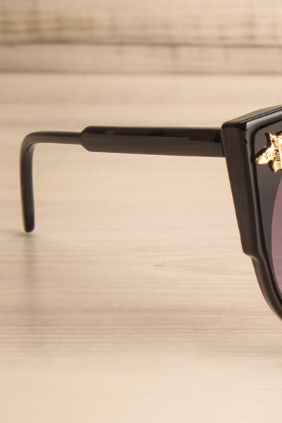 Oincio Black Embellished Butterfly Sunglasses arm close-up | La Petite Garçonne