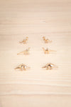 Oitilon 3 Pairs of Gold Dinosaur Stud Earrings | La Petite Garçonne