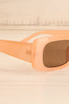Okh Peach Rectangular Frame Sunglasses | La petite garçonne side close-up